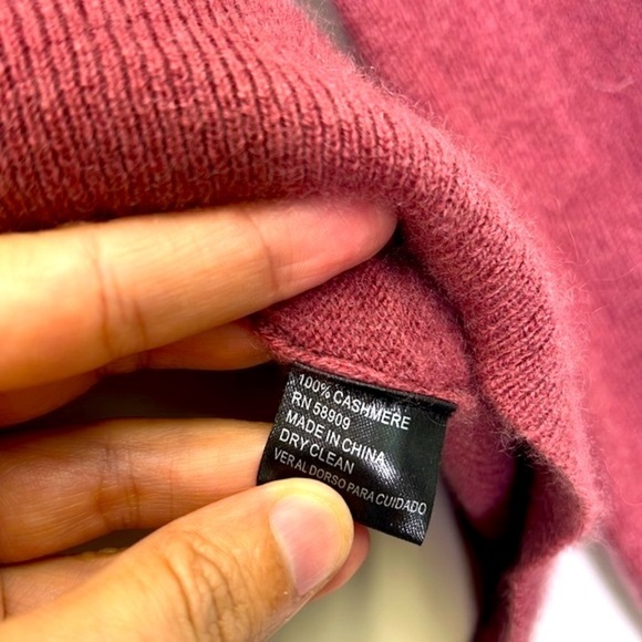 Antonio Melani - Plum Mock Neck 100 Percent Cashmere Long Sleeve Sweater Small - Picture 7 of 10